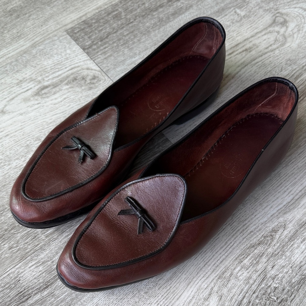 Belgian Shoes Mr. Casual Midnette All Calf Loafer, Dark Brown Leather, Size 9